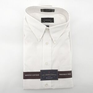 NEW Arrow Men's White Wrinkle Free Long Sleeve Dress Shirt Size 18 36-37 XXL